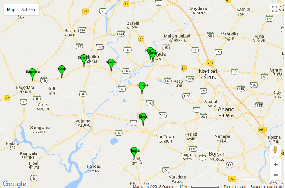 Gujarat Road Map With Km