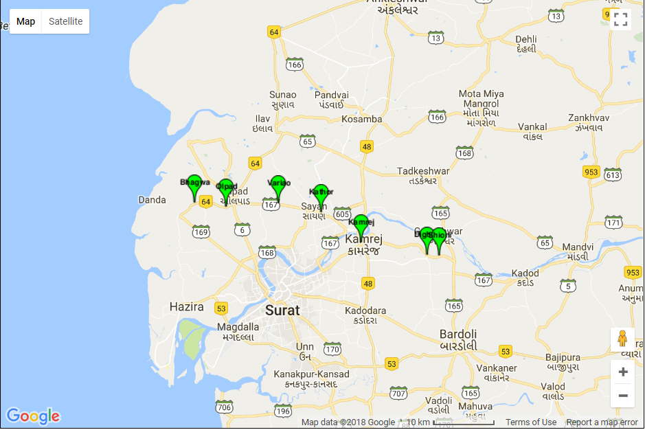 Gujarat Road Map With Km